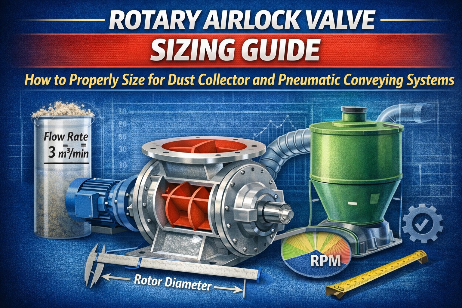 Rotary Airlock Valve Sizing Guide: How to Properly Size for Dust Collector and Pneumatic Conveying Systems